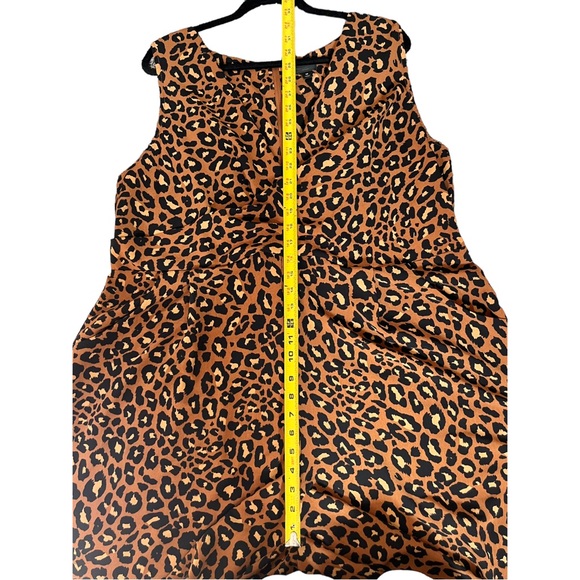 Worthington Crop Jumpsuit Leopard Animal Print Sleeveless V Neck Size 1X - Picture 9 of 13